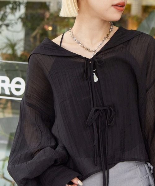 w closet（ダブルクローゼット）の「シワ加工シアーセーラー衿ブラウス