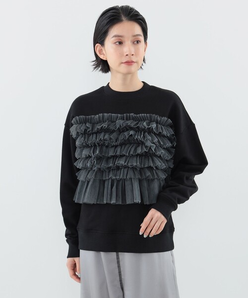 CAROLINA GLASER(カロリナ グレイサー)の「ベアチュールフリル スウェット(スウェット・レディース・ブラック/サックスブルー・ONE SIZE)」の10枚目の写真