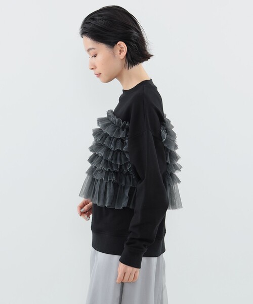 CAROLINA GLASER(カロリナ グレイサー)の「ベアチュールフリル スウェット(スウェット・レディース・ブラック/サックスブルー・ONE SIZE)」の11枚目の写真