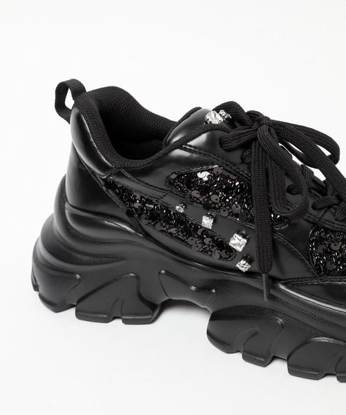 HARE（ハレ）の「ビジュースニーカー(HARE)（スニーカー・レディース・ブラック/シルバー・MEDIUM/LARGE）」の16枚目の写真