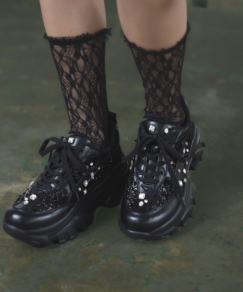 HARE（ハレ）の「ビジュースニーカー(HARE)（スニーカー・レディース・ブラック/シルバー・MEDIUM/LARGE）」の11枚目の写真