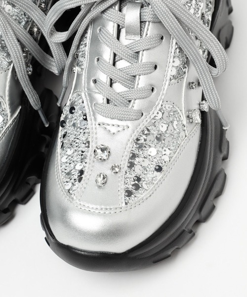 HARE（ハレ）の「ビジュースニーカー(HARE)（スニーカー・レディース・ブラック/シルバー・MEDIUM/LARGE）」の22枚目の写真