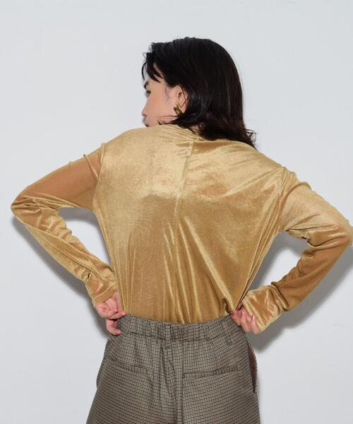 GALLEST（ギャレスト）の「ベロアチュールトップス（Tシャツ/カットソー・レディース・ベージュ/ライトグレー/ライトブルー/ブラック・38）」の6枚目の写真