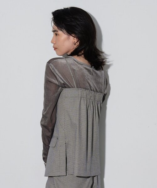 GALLEST（ギャレスト）の「ベロアチュールトップス（Tシャツ/カットソー・レディース・ベージュ/ライトグレー/ライトブルー/ブラック・38）」の11枚目の写真