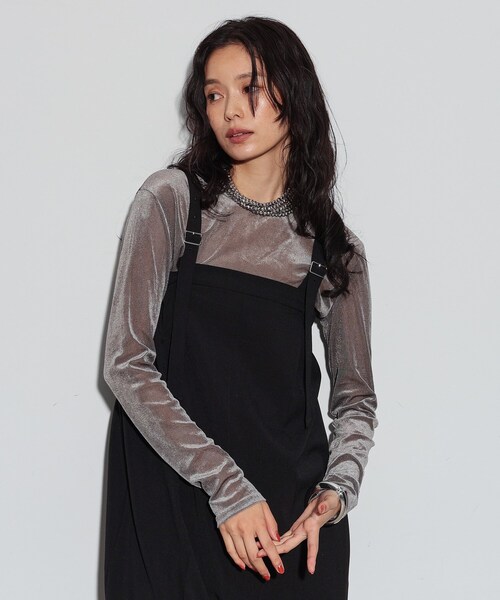 GALLEST（ギャレスト）の「ベロアチュールトップス（Tシャツ/カットソー・レディース・ベージュ/ライトグレー/ライトブルー/ブラック・38）」の15枚目の写真