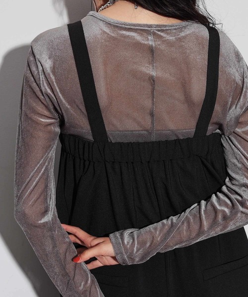 GALLEST（ギャレスト）の「ベロアチュールトップス（Tシャツ/カットソー・レディース・ベージュ/ライトグレー/ライトブルー/ブラック・38）」の16枚目の写真