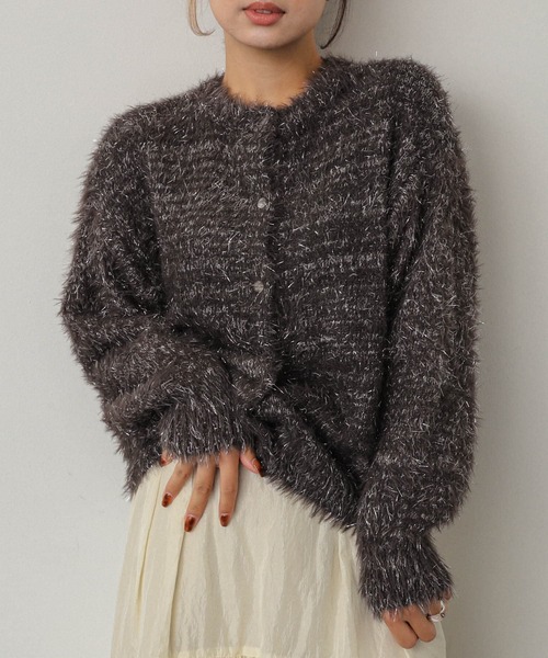 SENSE OF PLACE by URBAN RESEARCH（センスオブプレイスバイアーバンリサーチ）の「ラメシャギールーズセーター（ニット/セーター・レディース・オフホワイト/グレー/ベージュ・ONE）」の2枚目の写真