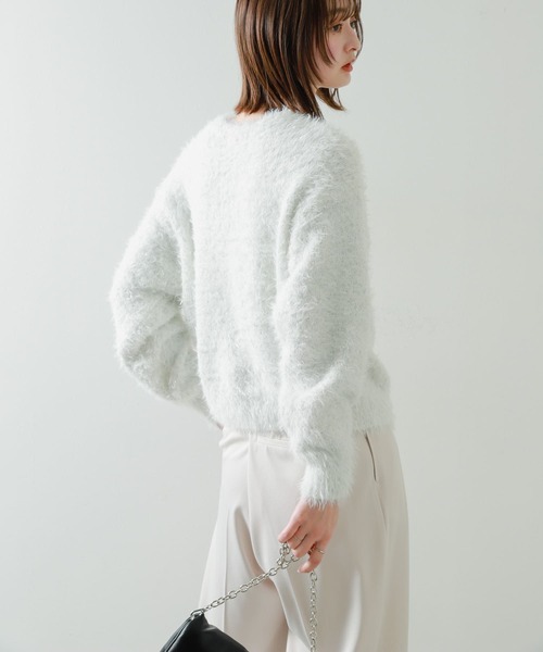 SENSE OF PLACE by URBAN RESEARCH（センスオブプレイスバイアーバンリサーチ）の「ラメシャギールーズセーター（ニット/セーター・レディース・オフホワイト/グレー/ベージュ・ONE）」の6枚目の写真