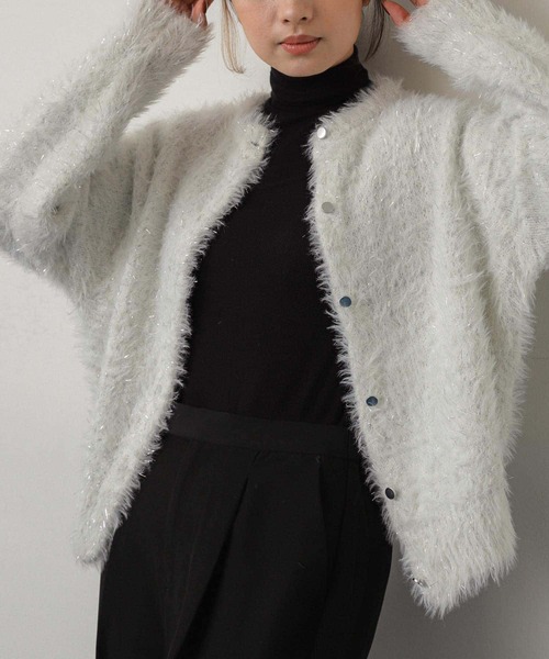 SENSE OF PLACE by URBAN RESEARCH（センスオブプレイスバイアーバンリサーチ）の「ラメシャギールーズセーター（ニット/セーター・レディース・オフホワイト/グレー/ベージュ・ONE）」の9枚目の写真