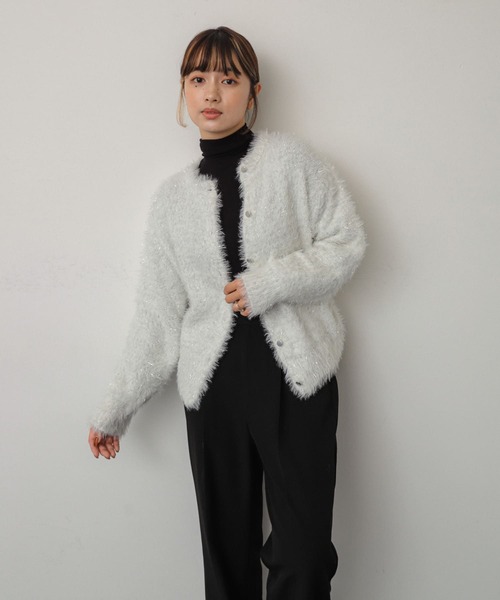 SENSE OF PLACE by URBAN RESEARCH（センスオブプレイスバイアーバンリサーチ）の「ラメシャギールーズセーター（ニット/セーター・レディース・オフホワイト/グレー/ベージュ・ONE）」の11枚目の写真