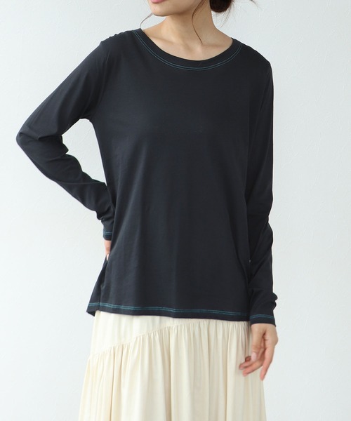 MAISON MAVERICK PRESENTS（メゾンマベリックプレゼンツ）の「【MAISON MAVERICK PRESENTS/メゾン マヴェリック プレゼンツ】マハラニロングスリーブ（Tシャツ/カットソー・レディース・ブラック/オフホワイト/ブルー・FREE）」の2枚目の写真