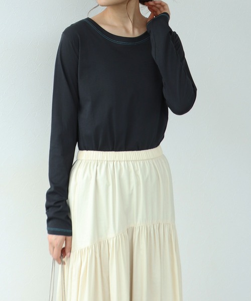 MAISON MAVERICK PRESENTS（メゾンマベリックプレゼンツ）の「【MAISON MAVERICK PRESENTS/メゾン マヴェリック プレゼンツ】マハラニロングスリーブ（Tシャツ/カットソー・レディース・ブラック/オフホワイト/ブルー・FREE）」の12枚目の写真