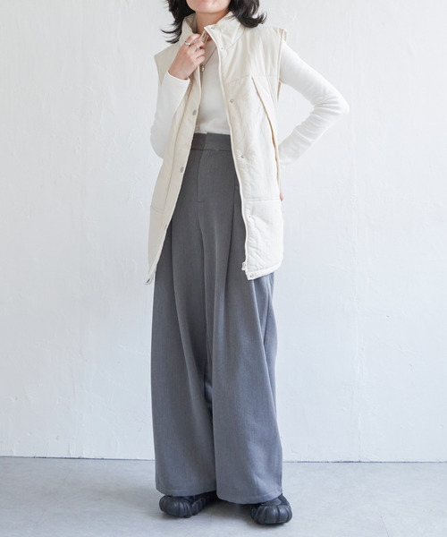 VENCEEXCHANGE（ヴァンスエクスチェンジ）の「ナイロン中綿ベスト（ダウンベスト・レディース・オフホワイト/カーキ/ブラック・M）」の16枚目の写真