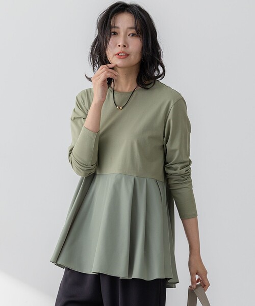 ご好評につき新色追加】ナチュラルコットンベアコンビ ペプラム