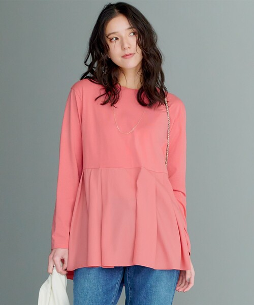 ご好評につき新色追加】ナチュラルコットンベアコンビ ペプラム