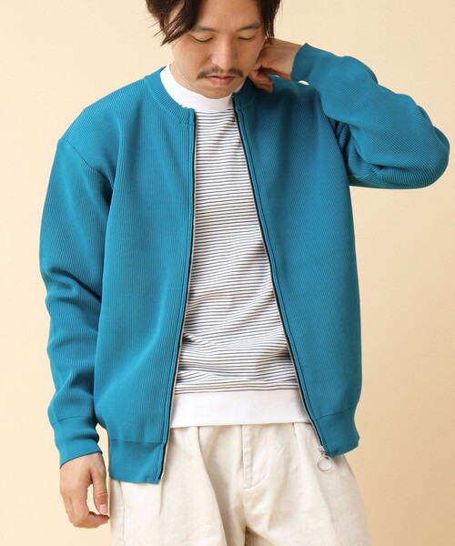 NOLLEY’S(ノーリーズ)の「《イージーケア》12G片畦 クルーネック ジップカーディガン 24AW(カーディガン/ボレロ・メンズ・ブルー系その他/グレー/ネイビー・S/M/L)」の3枚目の写真