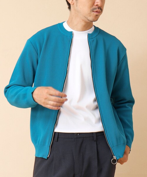 NOLLEY’S(ノーリーズ)の「《イージーケア》12G片畦 クルーネック ジップカーディガン 24AW(カーディガン/ボレロ・メンズ・ブルー系その他/グレー/ネイビー・S/M/L)」の10枚目の写真