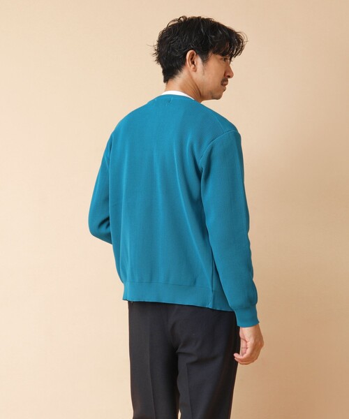 NOLLEY’S(ノーリーズ)の「《イージーケア》12G片畦 クルーネック ジップカーディガン 24AW(カーディガン/ボレロ・メンズ・ブルー系その他/グレー/ネイビー・S/M/L)」の13枚目の写真