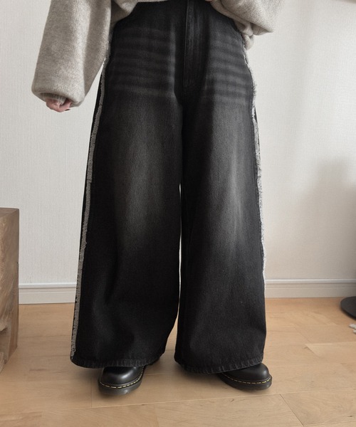 【RUUBON】fringe flare denim pants / フリンジフレアデニムパンツ（デニムパンツ）｜RUUBON（ルーボン）