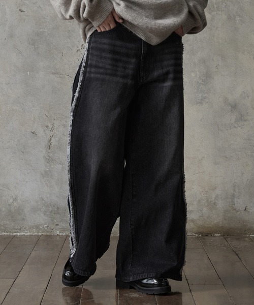 【RUUBON】fringe flare denim pants / フリンジフレアデニムパンツ（デニムパンツ）｜RUUBON（ルーボン）