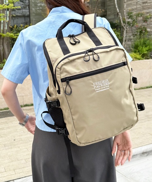 FREDRIK PACKERS(フレドリックパッカーズ)の「【FREDRIK PACKERS】420D BACKPACK MELL バックパック(バックパック/リュック・レディース・ブラック/グレー/ベージュ・FREE)」の3枚目の写真