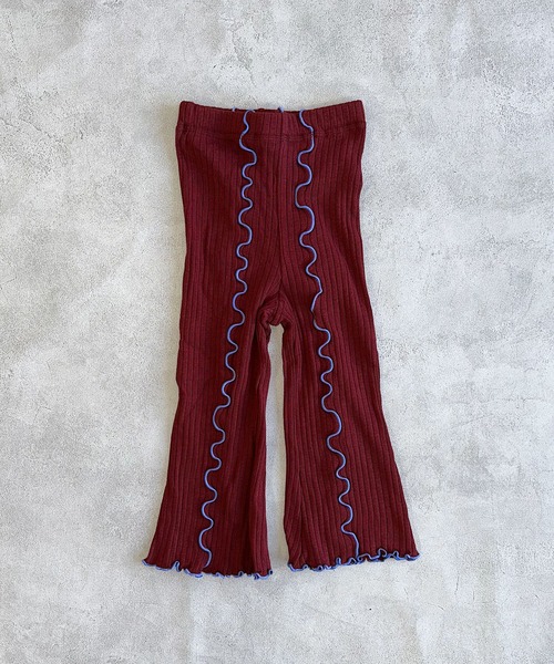 CALMIA（カルミア）の「裏起毛テレコフレアーパンツ（その他パンツ・キッズ・オフホワイト/ブラウン/ブラック/ワインレッド・120/110/90/150/100/140/130）」の4枚目の写真