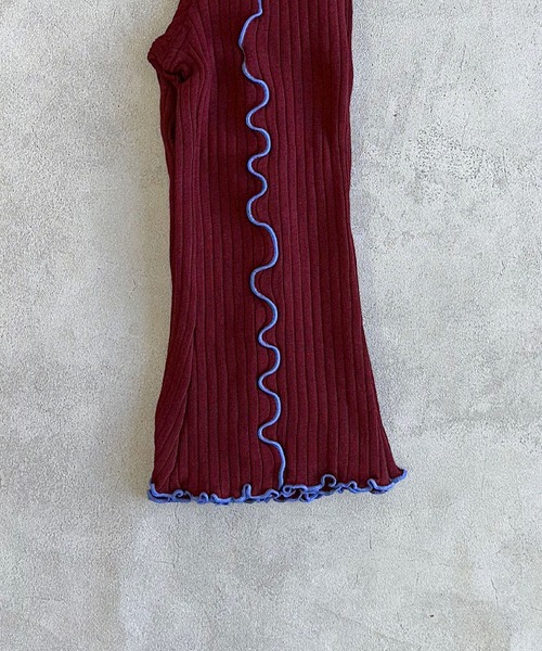 CALMIA（カルミア）の「裏起毛テレコフレアーパンツ（その他パンツ・キッズ・オフホワイト/ブラウン/ブラック/ワインレッド・120/110/90/150/100/140/130）」の7枚目の写真