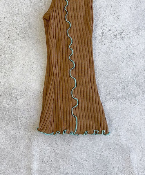 CALMIA（カルミア）の「裏起毛テレコフレアーパンツ（その他パンツ・キッズ・オフホワイト/ブラウン/ブラック/ワインレッド・120/110/90/150/100/140/130）」の15枚目の写真