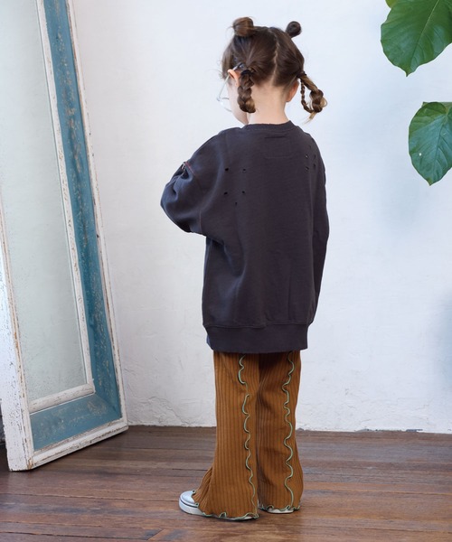 CALMIA（カルミア）の「裏起毛テレコフレアーパンツ（その他パンツ・キッズ・オフホワイト/ブラウン/ブラック/ワインレッド・120/110/90/150/100/140/130）」の19枚目の写真