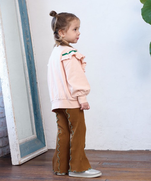 CALMIA（カルミア）の「裏起毛テレコフレアーパンツ（その他パンツ・キッズ・オフホワイト/ブラウン/ブラック/ワインレッド・120/110/90/150/100/140/130）」の21枚目の写真