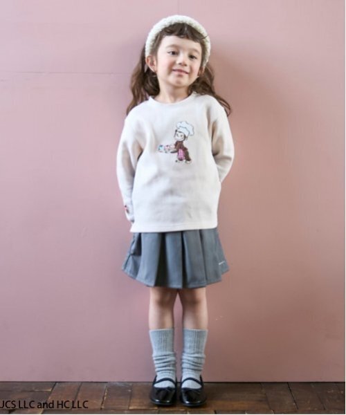 petit main（プティマイン）の「【リンク】ダブルウエストプリーツスカパン(キッズ)（スカート・キッズ・ブラック/グレー/ブラウン・80ｃｍ/90cm/100cm/110cm/120cm/130cm）」の4枚目の写真