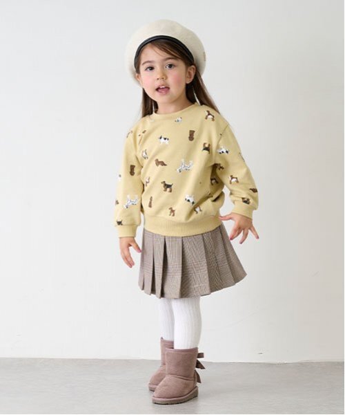 petit main（プティマイン）の「【リンク】ダブルウエストプリーツスカパン(キッズ)（スカート・キッズ・ブラック/グレー/ブラウン・80ｃｍ/90cm/100cm/110cm/120cm/130cm）」の6枚目の写真