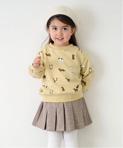 petit main（プティマイン）の「【リンク】ダブルウエストプリーツスカパン(キッズ)（スカート・キッズ・ブラック/グレー/ブラウン・80ｃｍ/90cm/100cm/110cm/120cm/130cm）」の8枚目の写真