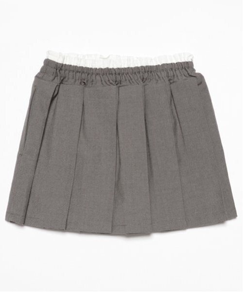 petit main（プティマイン）の「【リンク】ダブルウエストプリーツスカパン(キッズ)（スカート・キッズ・ブラック/グレー/ブラウン・80ｃｍ/90cm/100cm/110cm/120cm/130cm）」の9枚目の写真