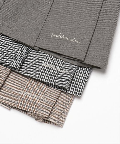 petit main（プティマイン）の「【リンク】ダブルウエストプリーツスカパン(キッズ)（スカート・キッズ・ブラック/グレー/ブラウン・80ｃｍ/90cm/100cm/110cm/120cm/130cm）」の12枚目の写真