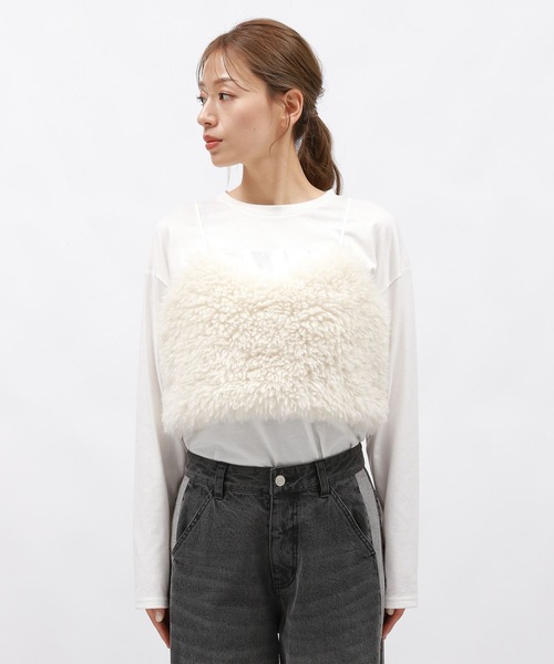 LAKOLE（ラコレ）の「シープファービスチェ / 129629（ベスト・レディース・チャコールグレー/アイボリー/モカ・FREE）」の14枚目の写真