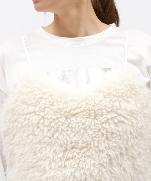 LAKOLE（ラコレ）の「シープファービスチェ / 129629（ベスト・レディース・チャコールグレー/アイボリー/モカ・FREE）」の11枚目の写真