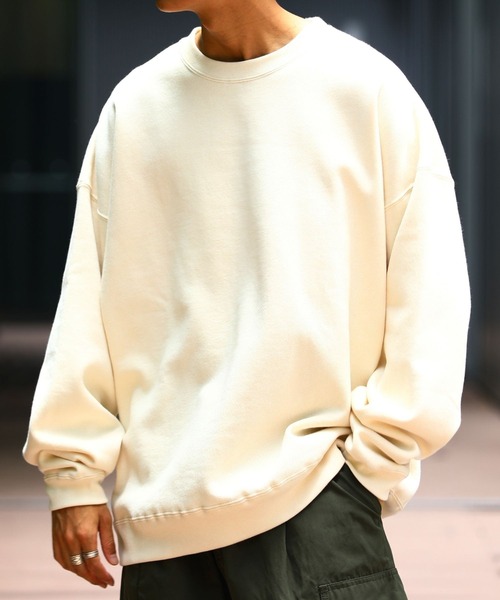 FREAK'S STORE（フリークスストア）の「限定展開 12oz ヘビーウェイト ビッグシルエット クルーネックスウェット（スウェット・メンズ・ブラック/チャコールグレー/アッシュグレー/杢グレー/イエロー/レッド/ネイビー/ブラウン/グレイッシュベージュ/ナチュラル/オリーブ・LARGE/X-LARGE/MEDIUM/SMALL）」の7枚目の写真