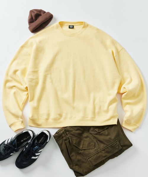 FREAK'S STORE（フリークスストア）の「限定展開 12oz ヘビーウェイト ビッグシルエット クルーネックスウェット（スウェット・メンズ・ブラック/チャコールグレー/アッシュグレー/杢グレー/イエロー/レッド/ネイビー/ブラウン/グレイッシュベージュ/ナチュラル/オリーブ・LARGE/X-LARGE/MEDIUM/SMALL）」の17枚目の写真