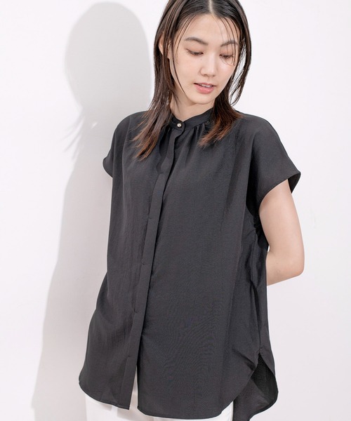 Jayro(ジャイロ)の「比翼タックブラウス(シャツ/ブラウス・レディース・ライトグリーン/ブラック・M)」の2枚目の写真