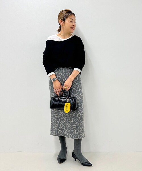 Rie Miller(リエミラー)の「ワイドネックミニ裏毛プルオーバーカットソー(Tシャツ/カットソー・レディース・ライトグレー/ブラック・38)」の19枚目の写真