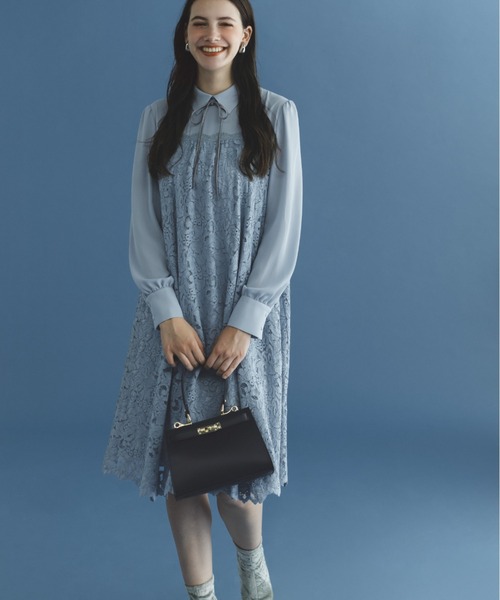 【セール】◆ジョーゼットレースコンビフレアワンピース（ワンピース）｜JILL STUART（ジルスチュアート）