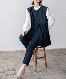 VitaFelice（ヴィータフェリーチェ）の「ペプラムギャザーベスト セレモニー セットアップ対応 別売り 入園式 入園式 卒園式 卒業式（ベスト）」