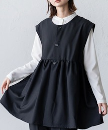 VitaFelice（ヴィータフェリーチェ）の「ペプラムギャザーベスト セレモニー セットアップ対応 別売り 入園式 入園式 卒園式 卒業式（ベスト）」