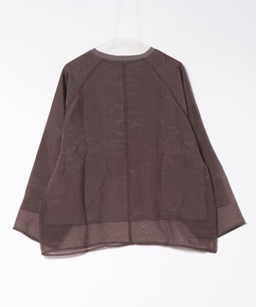 reca(レカ)の「オーガンジー重ねラグランプルオーバー(その他トップス・レディース・グレイッシュベージュ/ブラック/ブラウン・FREE)」の4枚目の写真