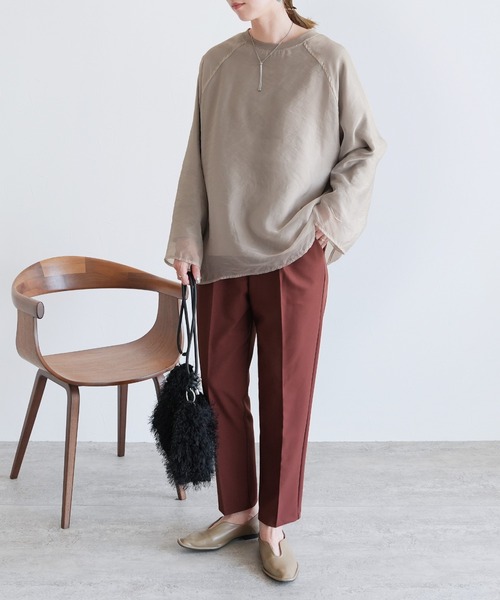 reca(レカ)の「オーガンジー重ねラグランプルオーバー(その他トップス・レディース・グレイッシュベージュ/ブラック/ブラウン・FREE)」の14枚目の写真