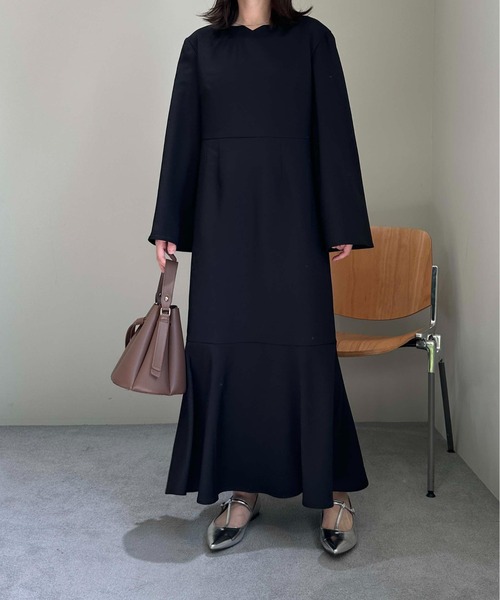 【セール】ベルスリーブフレアロングワンピース（ワンピース）｜1chaku.（イッチャク） 10,560円