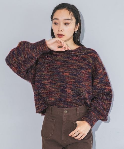 JEANASIS（ジーナシス）の「MIXフィルムラメショートプルオーバー