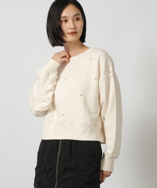 LAKOLE（ラコレ）の「パール裏毛ギャザープルオーバー / 150635（スウェット・レディース・アイボリー/グレー/ネイビー・FREE）」の8枚目の写真