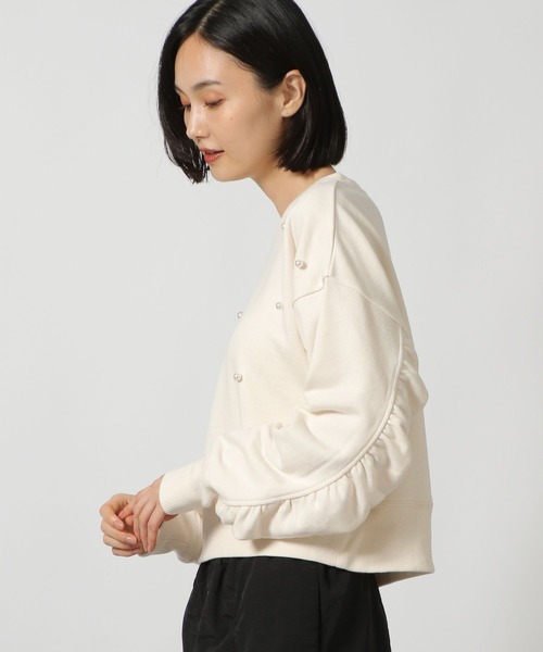 LAKOLE（ラコレ）の「パール裏毛ギャザープルオーバー / 150635（スウェット・レディース・アイボリー/グレー/ネイビー・FREE）」の9枚目の写真